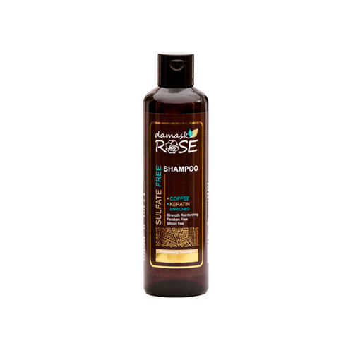 شامپو فری سولفات حاوی کافئین داماسک رز 250ml – تقویتکننده و ضد ریزش مو